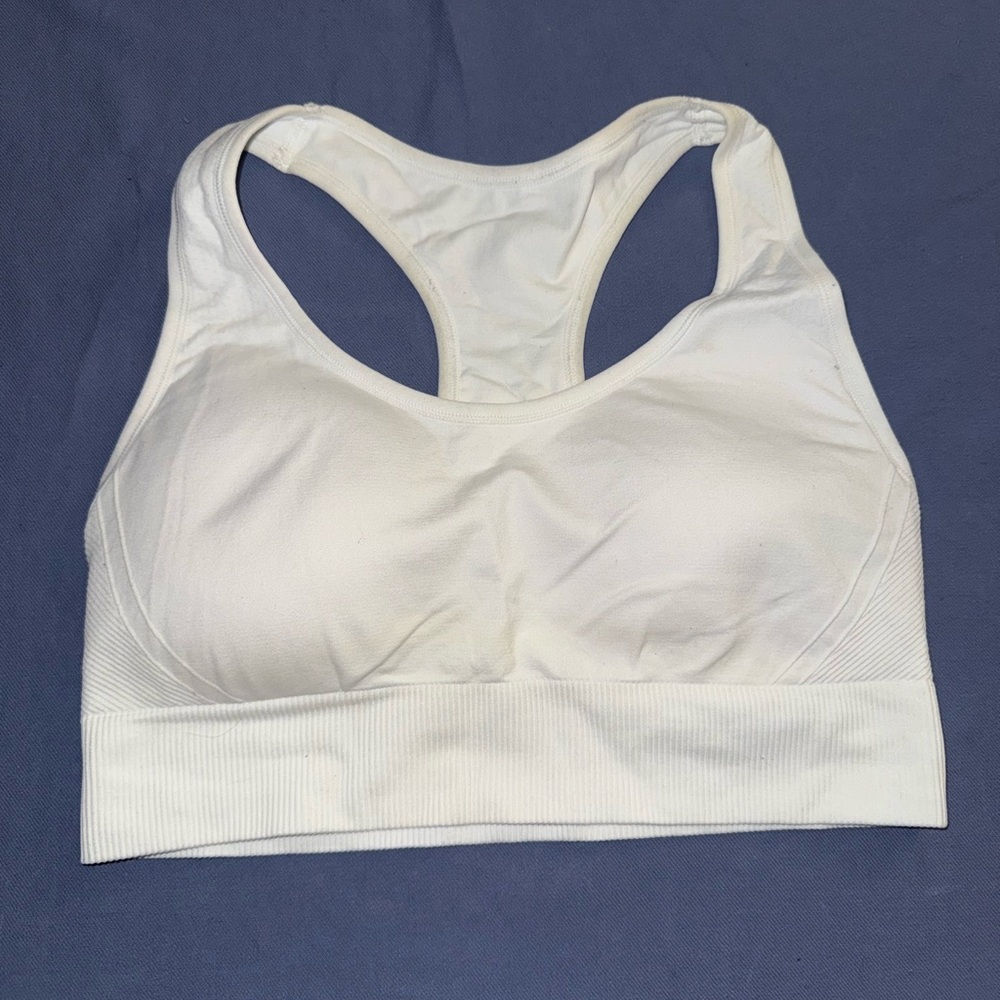 White Racerback Sports Bra